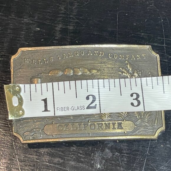 Vintage Wells Fargo & Co California Train Brass Belt Buckle Only - Picture 5 of 6